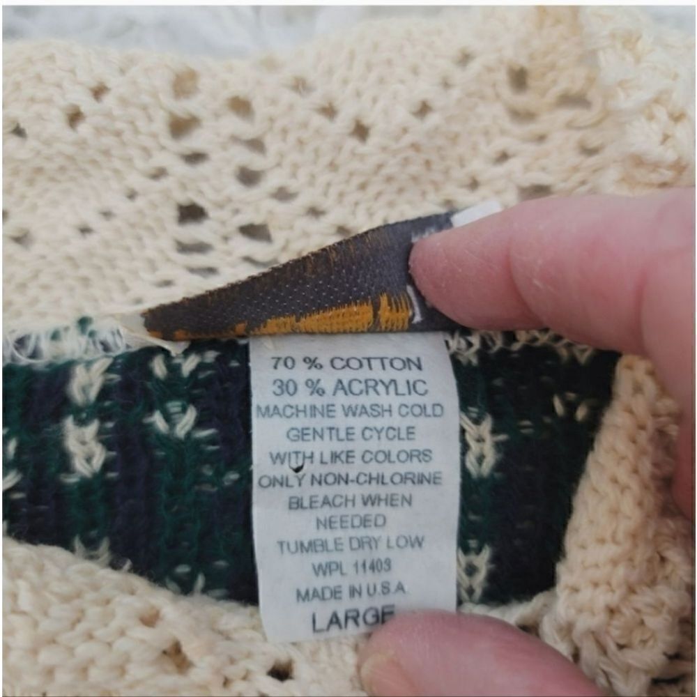 NEW Vintage 80s Interim Geometric Knit Grampacore Sweater Size Large - Picture 10 of 12